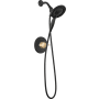 Delta Albion Shower Only Trim Package With 1.75 GPM Multi Function Shower Head - Less Rough In Matte Black / Champagne Bronze
