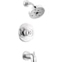Delta Trinsic Monitor 14 Series Tub and Shower Trim Package with 1.75 Single Function Shower Head and H2Okinetic Technology Chrome