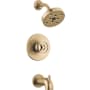 Delta Trinsic Monitor 14 Series Tub and Shower Trim Package with 1.75 Single Function Shower Head and H2Okinetic Technology Champagne Bronze