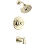 Delta Trinsic Monitor 14 Series Tub and Shower Trim Package with 1.75 Single Function Shower Head and H2Okinetic Technology Brilliance Polished Nickel