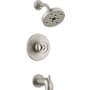 Delta Trinsic Monitor 14 Series Tub and Shower Trim Package with 1.75 Single Function Shower Head and H2Okinetic Technology Brilliance Stainless