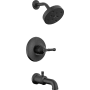 Delta Broderick Monitor 14 Series Single Function Pressure Balanced Tub and Shower - Less Rough-In Valve Matte Black