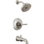 Delta Broderick Monitor 14 Series Single Function Pressure Balanced Tub and Shower - Less Rough-In Valve Lumicoat Stainless