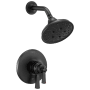 Delta Dorval Monitor 17 Series Dual Function Pressure Balanced Shower Only with Integrated Volume Control - Less Rough-In Valve Matte Black