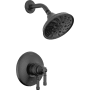 Delta Broderick Monitor 17 Series Dual Function Pressure Balanced Shower Only with Integrated Volume Control - Less Rough-In Valve Matte Black