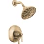 Delta Broderick Monitor 17 Series Dual Function Pressure Balanced Shower Only with Integrated Volume Control - Less Rough-In Valve Lumicoat Champagne Bronze