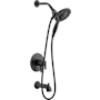 Delta Altado Monitor 17 Series Pressure Balanced Tub and Shower with Integrated Volume Control and 2-in-1 Shower Head Hand Shower - Less Rough-In Valve Matte Black