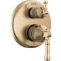 Delta Broderick 14 Series Pressure Balanced Valve Trim with Integrated 3 Function Diverter for Two Shower Applications - Less Rough-In Lumicoat Champagne Bronze