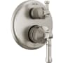 Delta Broderick 14 Series Pressure Balanced Valve Trim with Integrated 3 Function Diverter for Two Shower Applications - Less Rough-In Lumicoat Stainless