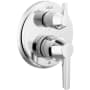 Delta Galeon 14 Series Pressure Balanced Valve Trim with Integrated 6 Function Diverter for Three Shower Applications - Less Rough-Inve Lumicoat Chrome