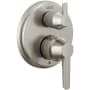 Delta Galeon 14 Series Pressure Balanced Valve Trim with Integrated 6 Function Diverter for Three Shower Applications - Less Rough-Inve Lumicoat Stainless