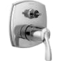Delta Stryke 14 Series Pressure Balanced Valve Trim with Integrated 6 Function Diverter for Three Shower Applications - Less Rough-In and Handle Lumicoat Chrome