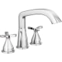 Delta Stryke Deck Mounted Roman Tub Filler with Cross Handles Lumicoat Chrome