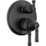 Delta Broderick 17 Series Pressure Balanced Valve Trim with Integrated Volume Control and 3 Function Diverter for Two Shower Applications - Less Rough-In Matte Black