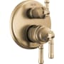 Delta Broderick 17 Series Pressure Balanced Valve Trim with Integrated Volume Control and 3 Function Diverter for Two Shower Applications - Less Rough-In Lumicoat Champagne Bronze