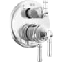 Delta Broderick 17 Series Pressure Balanced Valve Trim with Integrated Volume Control and 3 Function Diverter for Two Shower Applications - Less Rough-In Lumicoat Chrome