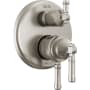 Delta Broderick 17 Series Pressure Balanced Valve Trim with Integrated Volume Control and 3 Function Diverter for Two Shower Applications - Less Rough-In Lumicoat Stainless