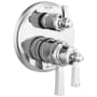 Delta Dorval 17T Series Thermostatic Valve Trim with Integrated Volume Control and 3 Function Diverter for Two Shower Applications - Less Rough-In Chrome