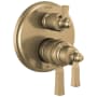 Delta Dorval 17T Series Thermostatic Valve Trim with Integrated Volume Control and 3 Function Diverter for Two Shower Applications - Less Rough-In Champagne Bronze