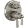 Delta Dorval 17T Series Thermostatic Valve Trim with Integrated Volume Control and 3 Function Diverter for Two Shower Applications - Less Rough-In Brilliance Stainless