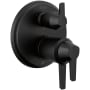 Delta Galeon 17T Series Thermostatic Valve Trim with Integrated Volume Control and 6 Function Diverter for Three Shower Applications - Less Rough-In Matte Black