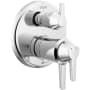 Delta Galeon 17T Series Thermostatic Valve Trim with Integrated Volume Control and 6 Function Diverter for Three Shower Applications - Less Rough-In Lumicoat Chrome