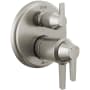 Delta Galeon 17T Series Thermostatic Valve Trim with Integrated Volume Control and 6 Function Diverter for Three Shower Applications - Less Rough-In Lumicoat Stainless