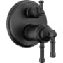 Delta Broderick 17T Series Thermostatic Valve Trim with Integrated Volume Control and 6 Function Diverter for Three Shower Applications - Less Rough-In Matte Black
