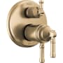 Delta Broderick 17T Series Thermostatic Valve Trim with Integrated Volume Control and 6 Function Diverter for Three Shower Applications - Less Rough-In Lumicoat Champagne Bronze