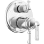 Delta Broderick 17T Series Thermostatic Valve Trim with Integrated Volume Control and 6 Function Diverter for Three Shower Applications - Less Rough-In Lumicoat Chrome