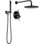 Delta Modern Round Non Shared Function Shower System Package with 1.75GPM Single Function Shower Head and Hand Shower - Less Rough-In
 Matte Black