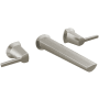 Delta Galeon 1.2 GPM Wall Mounted Widespread Bathroom Faucet - Less Drain Assembly and Rough-In Valve Lumicoat Stainless