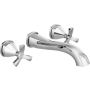 Delta Stryke 1.2 GPM Wall Mounted Widespread Bathroom Faucet with Cross Handles Less Valve - Limited Lifetime Warranty Lumicoat Chrome