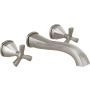 Delta Stryke 1.2 GPM Wall Mounted Widespread Bathroom Faucet with Cross Handles Less Valve - Limited Lifetime Warranty Lumicoat Stainless
