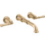 Delta Broderick 1.2 GPM Wall Mounted Widespread Bathroom Faucet - Less Handles, Drain Assembly and Rough-In Lumicoat Champagne Bronze
