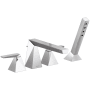 Delta Trillian Deck Mounted Roman Tub Filler with Built-In Diverter - Includes Hand Shower Lumicoat Chrome