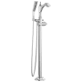 Delta Dorval Floor Mounted Tub Filler with Integrated Diverter and Hand Shower - Less Rough In Chrome