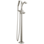 Delta Dorval Floor Mounted Tub Filler with Integrated Diverter and Hand Shower - Less Rough In Brilliance Stainless