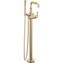 Delta Broderick Floor Mounted Tub Filler with Hand Shower - Less Handle and Rough-In Lumicoat Champagne Bronze