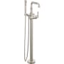 Delta Broderick Floor Mounted Tub Filler with Hand Shower - Less Handle and Rough-In Lumicoat Stainless