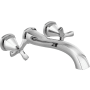 Delta Stryke Double Handle Wall Mounted Tub Filler Trim with Helo Style Handles - Less Rough In Lumicoat Chrome