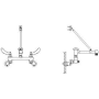 Delta Double Handle Ceramic Disc Wallmount Faucet with Blade Handles Long Spout with Brace and Body Mounted Angle Vacuum Breaker from the Commercial Series Chrome / Adjustable Centers