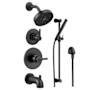 Delta Monitor 14 Series Pressure Balanced Tub and Shower System with Shower Head, Hand Shower, and Slide Bar - Includes Rough-In Valves Matte Black
