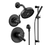 Delta Monitor 17 Series Dual Function Pressure Balanced Shower System with Integrated Volume Control, Shower Head, and Hand Shower - Includes Rough-In Valves Matte Black