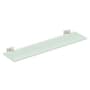 Deltana 22" Glass Bathroom Shelf with Solid Brass Mounts Polished Nickel