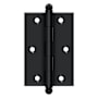 Deltana 3" x 2" Solid Brass Cabinet Hinge with Ball Tip Finials - Pair Black
