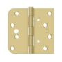 Deltana 4" x 4" 5/8" Radius Corner Plain Bearing Mortise Hinge - Pair Polished Brass / Brushed Brass