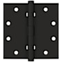 Deltana 4-1/2" x 4-1/2" Ball Bearing Square Corner Full Mortise Hinge - Pair Black