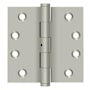 Deltana 4" x 4" Solid Brass Square Corner Ball Bearing Mortise Hinge - Pair Brushed Nickel