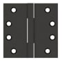Deltana 4" x 4" Solid Brass Square Corner Plain Bearing Full Mortise Hinge - Pair Oil Rubbed Bronze